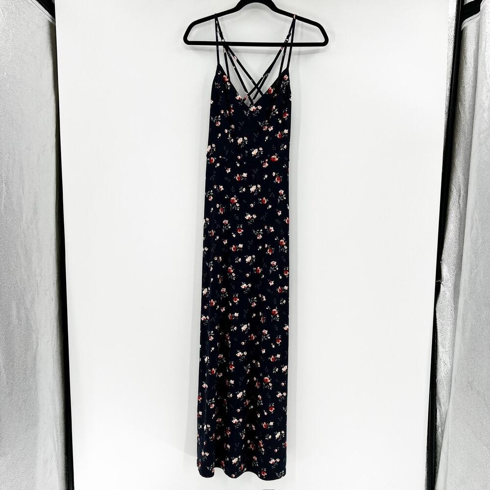 NWT Nine Britton Women's Blue Floral Sleeveless V Neck Maxi Slip Dress Size XS - Picture 1 of 4